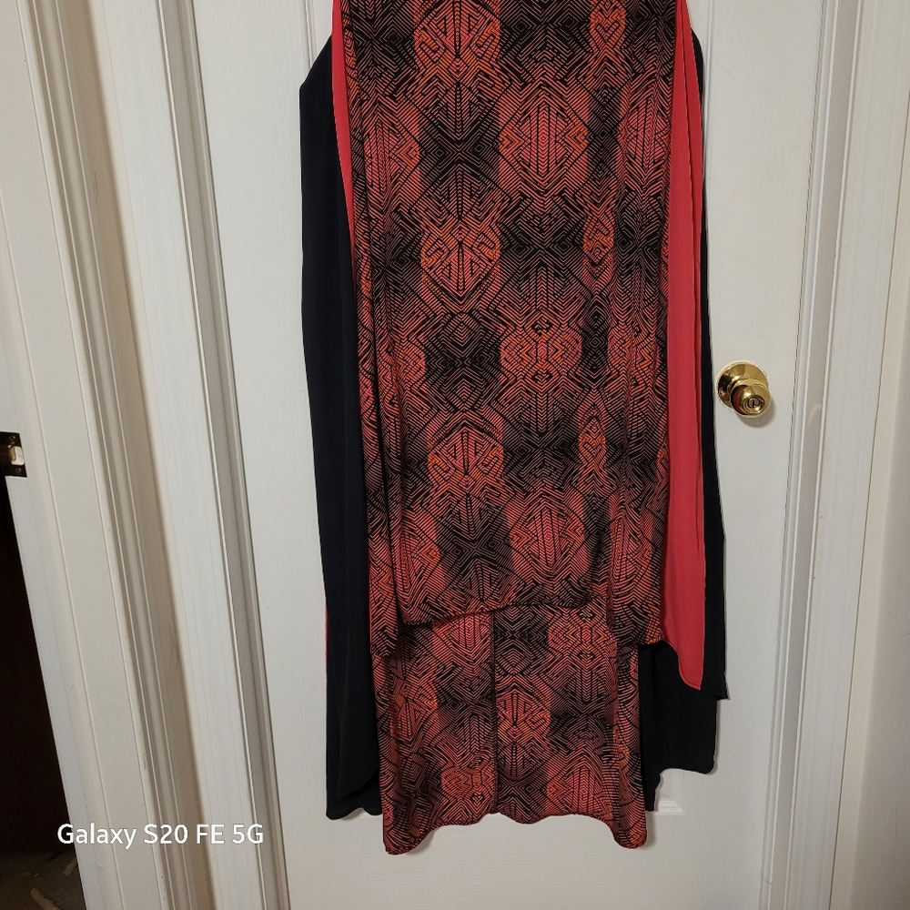 (4X) Black and Pink sleeveless dress